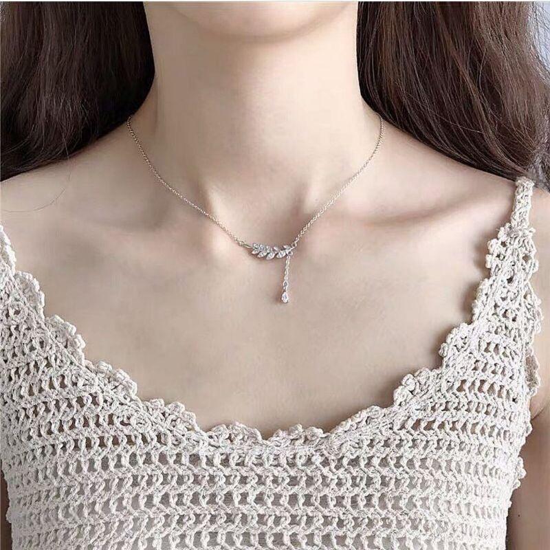 Dây chuyền bạc liền mặt lá  YN JEWELRY SL