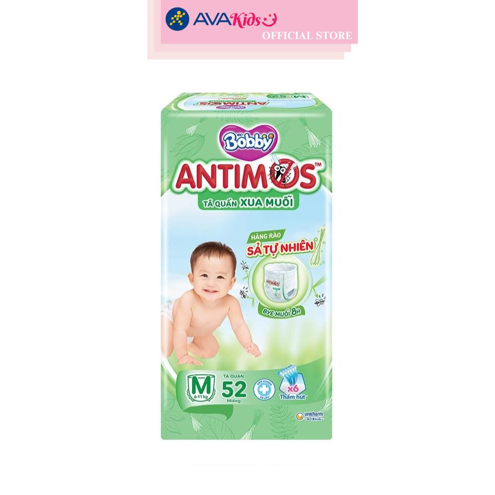 Tã quần Bobby Antimos xua muỗi size M 52 miếng (6 - 11 kg)
