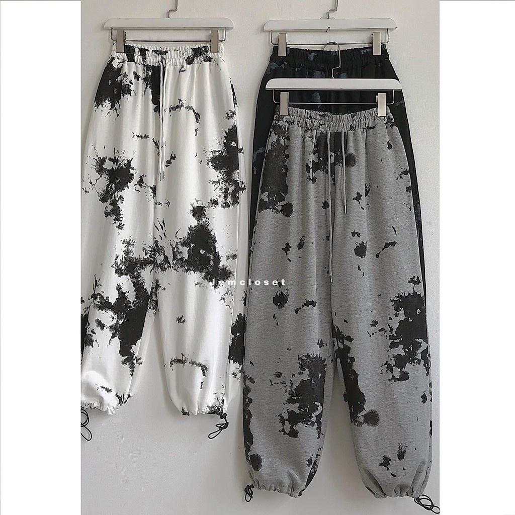 Quần Jogger Nữ Dây Rút Street Style Hàn Quốc Jogger Thun Ống Rộng Chất Dày Dặn Đứng Form 2705