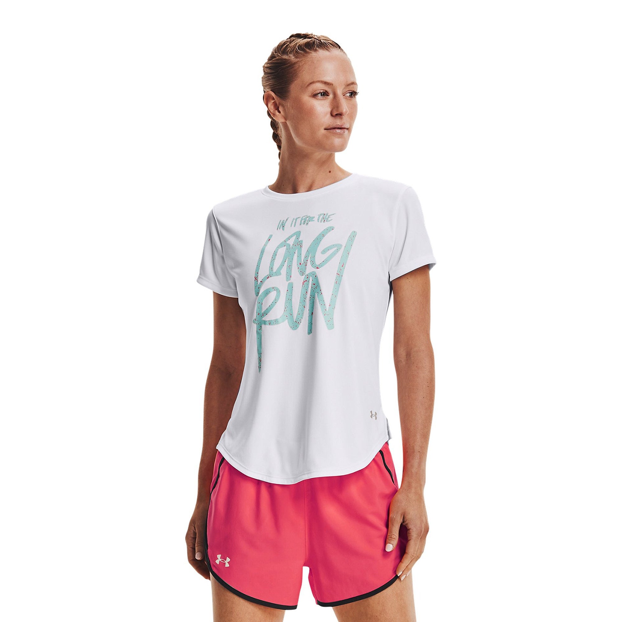 Áo thun tay ngắn thể thao nữ Under Armour Long Run Graphic - 1365656-100