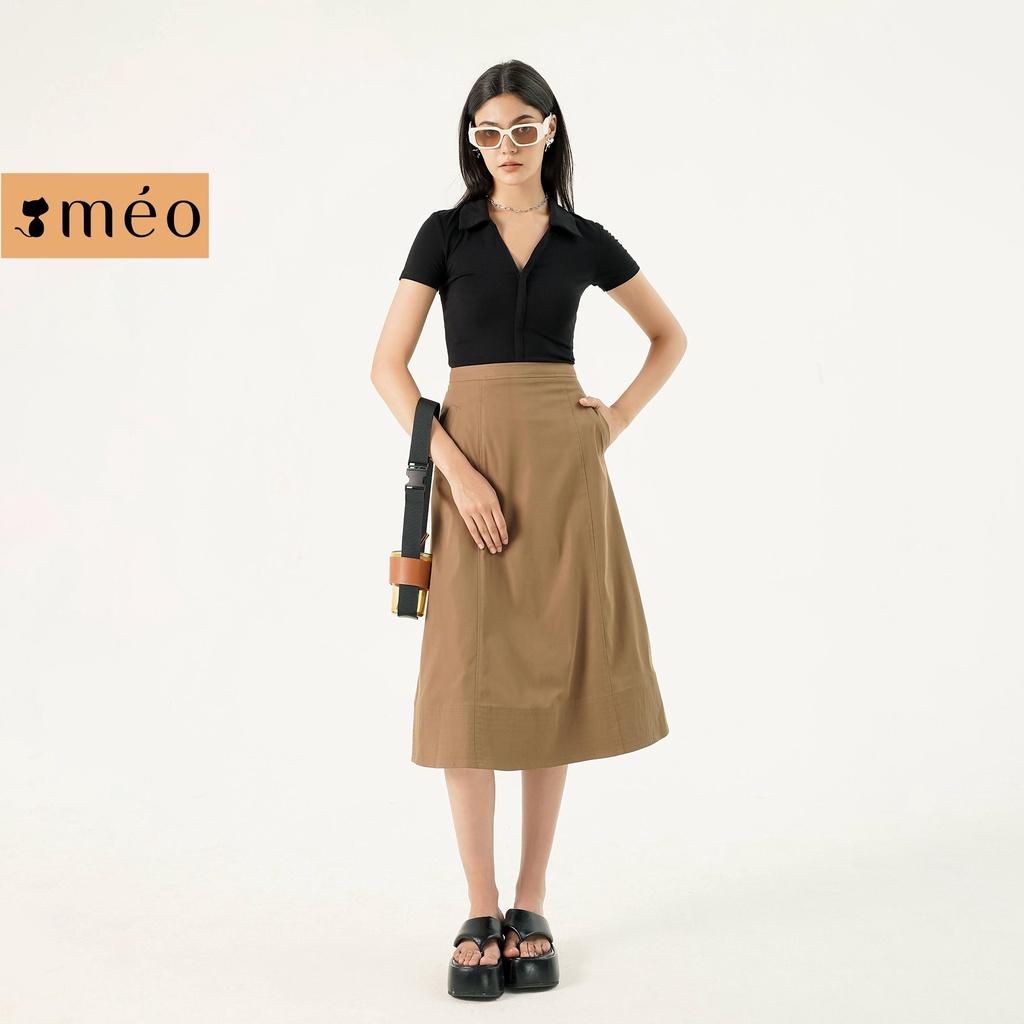 Chân váy nữ Méo shop dáng dài phối túi phong cách Hàn Quốc Fanmy