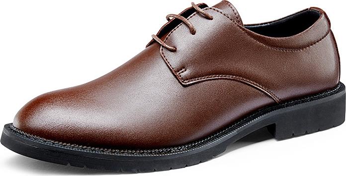 Men's Simple Formal Leather Shoes Lace up Business Derby Shoes