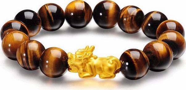Lắc tay nam opal vàng ty hưu bạc mạ vàng 24K