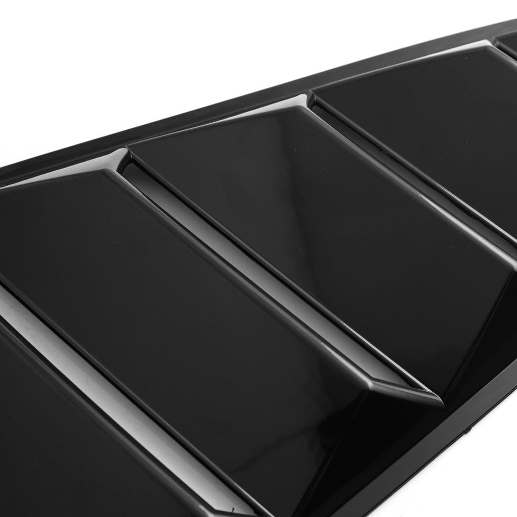 Pair Car Side Window Louver Cover 1/4 Scoop For Ford Mustang 2015-2017 Black