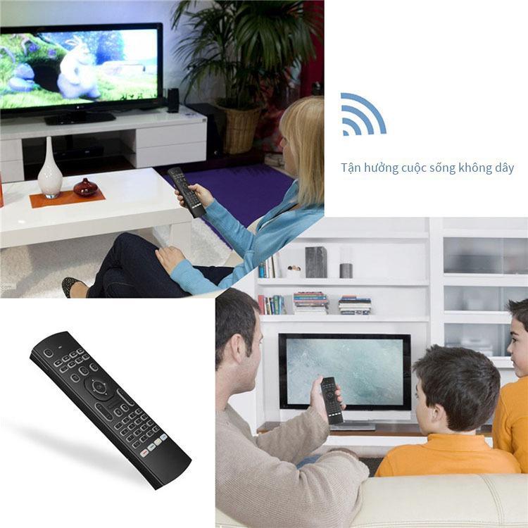 Phong cách mới nhất Chuột không dây thông minh MX3 2.4G con quay hồi chuyển 6 trục hai mặt màu đèn nền phiên bản bàn phím điều khiển từ xa