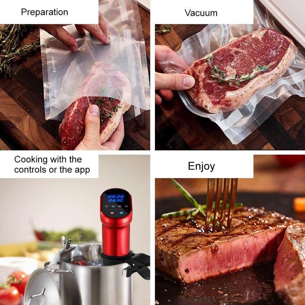 BioloMix Sous Vide máy nấu chậm nồi nấu chân không 1200W điều khiển LED và App Wifi thông minh thế hệ thứ 3