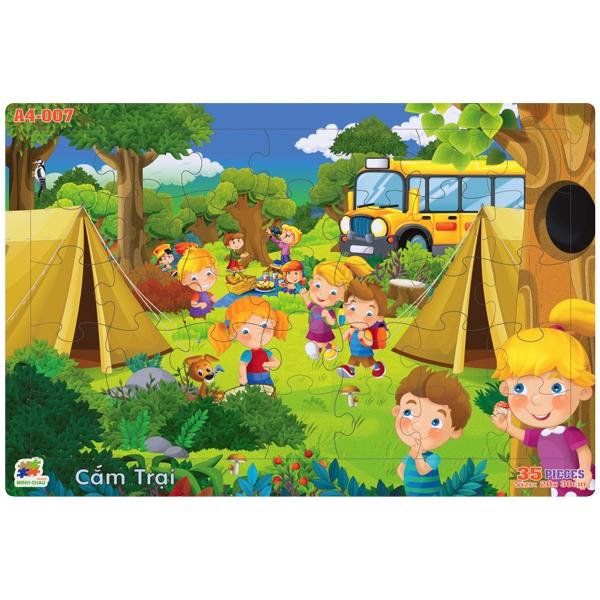 Bộ Xếp Hình Khổ A4 Puzzle Minh Châu 35-07 - Cắm Trại (35 Mảnh Ghép)