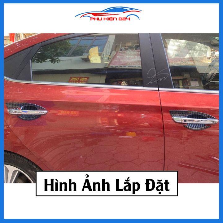 Ốp tay nắm hõm cửa chống trầy Accent 2018-2019-2020-2021 vân carbon/mạ crom bảo vệ cửa xe ô tô