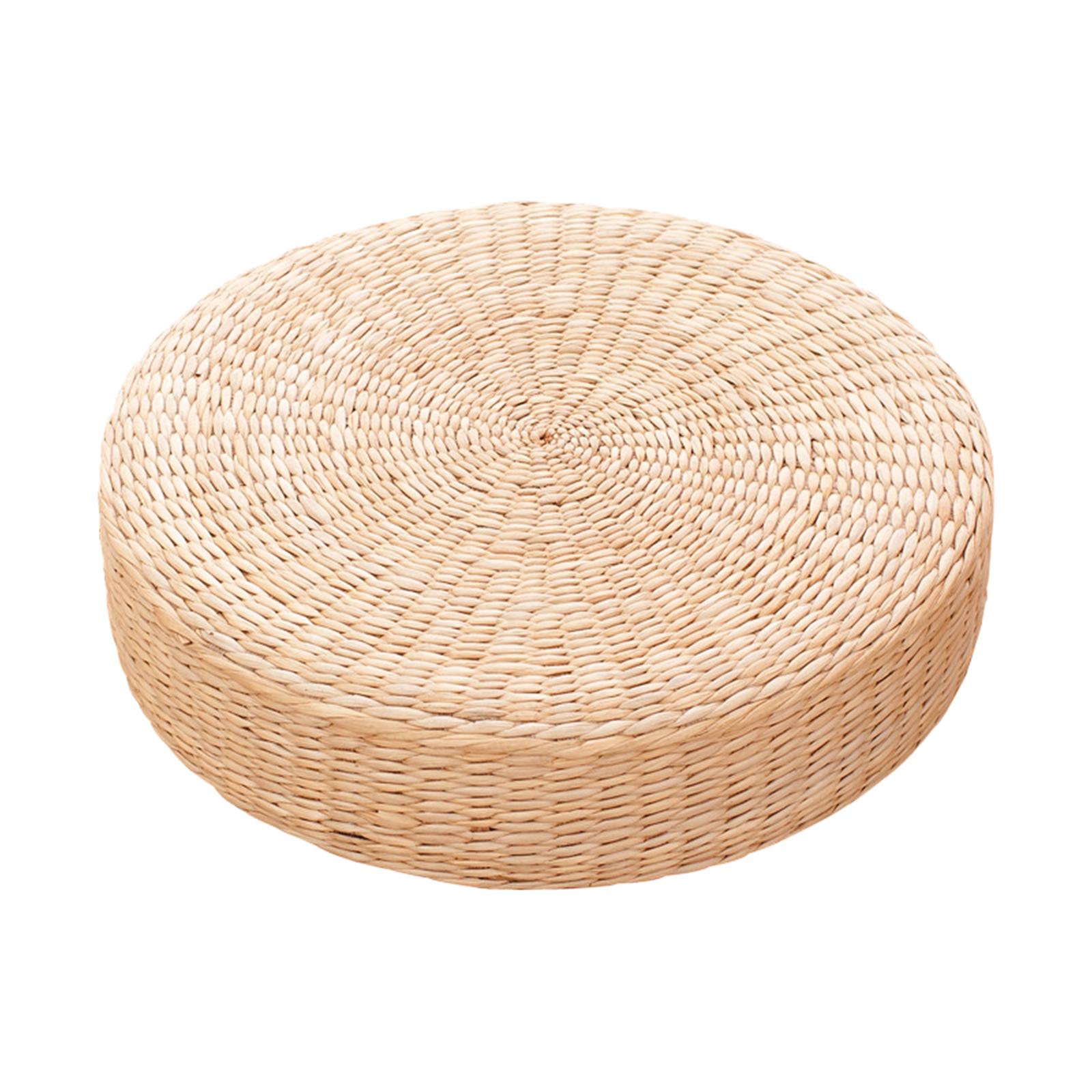 Round Straw Woven Tatami Cushion Floor Pouf Meditation Seat Mat