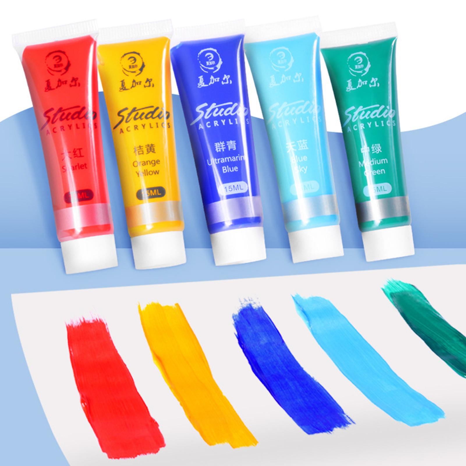 Paint Set 15ml Each Tube Waterproof Rich Pigments 24 Colors Art Supplies for Artist Painter DIY Wall Painting Crafts