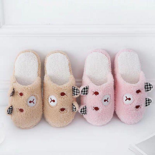 2M04 Dép bông chà heo form chật 1 size giầy thể thao nữ thời trang đế cao su đi làm đi chơi trong nhà êm chân