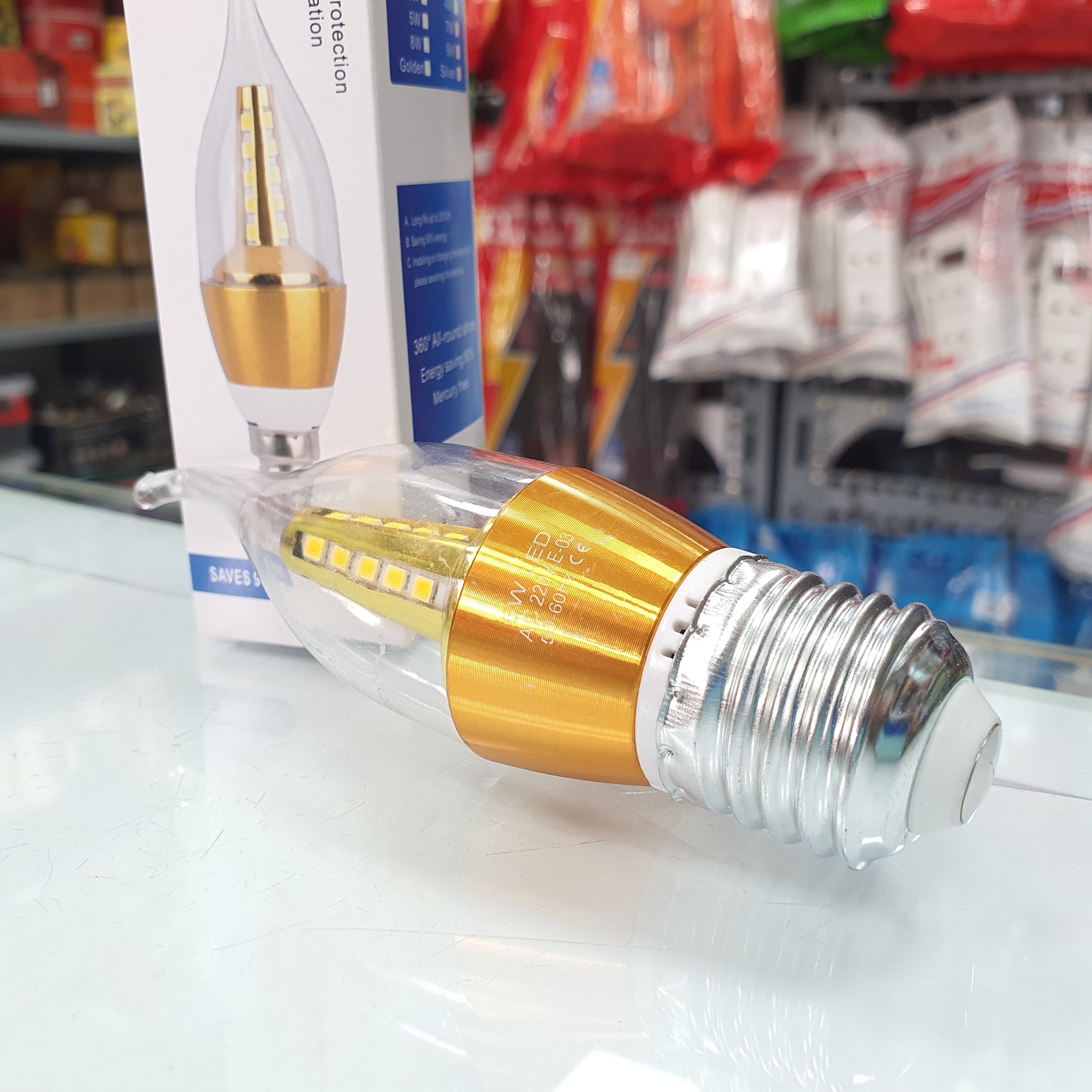 Bóng đèn led nến 5W sáng vàng E27