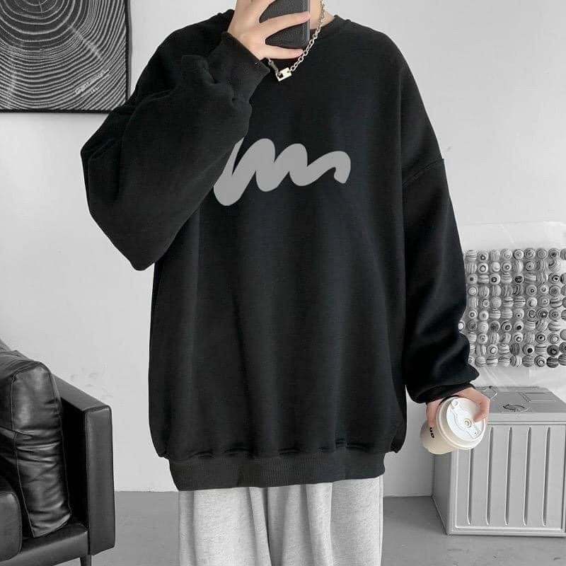 Áo Sweater Nam Nữ Form Rộng Chất Liệu Thun Nỉ In Sóng phá cách thời trang mới KTP578