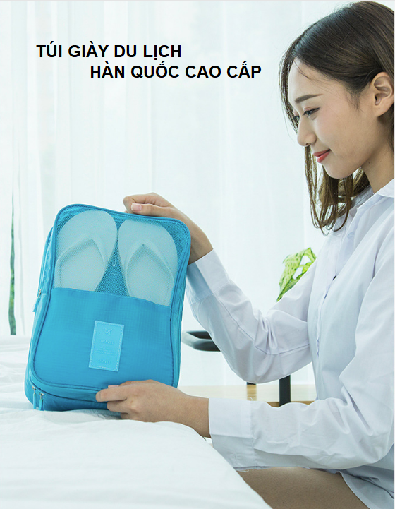 Túi giày cao cấp loại lớn 3 ngăn chống thấm ngăn mùi, xếp gọn đa năng trong vali, túi xách du lịch G401-TuigiayCC