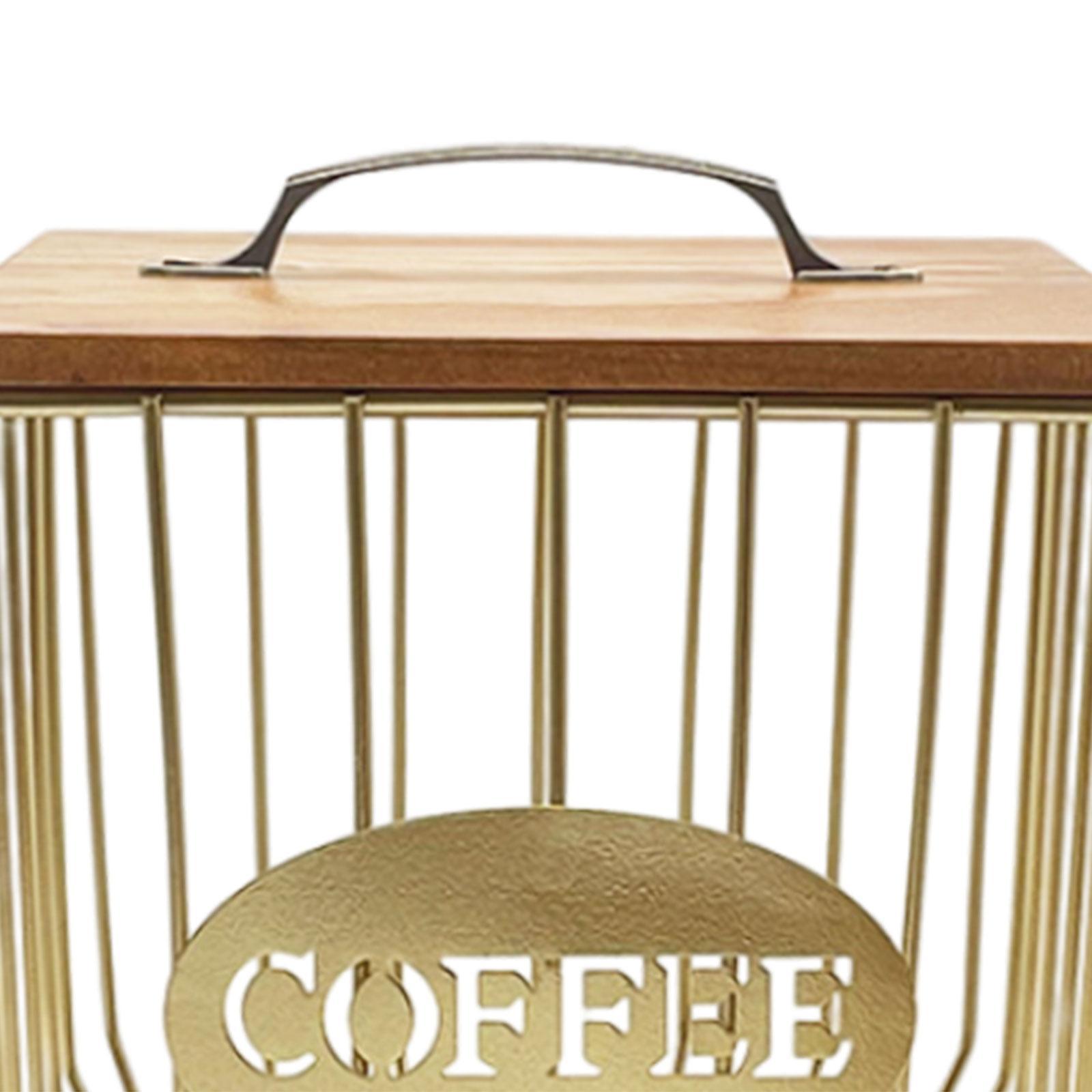 Coffee Pod Holder Coffee Pod Container Organizer Cup Metal Coffee Bar Accessories Coffee Pod Basket for Kitchen Countertop Espresso Capsules