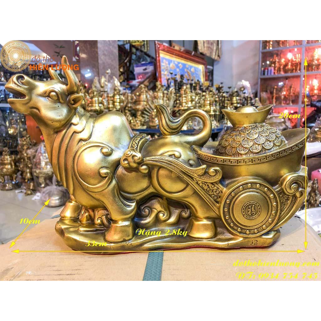 Tượng Trâu Kéo Tiền Vàng Tài Lộc