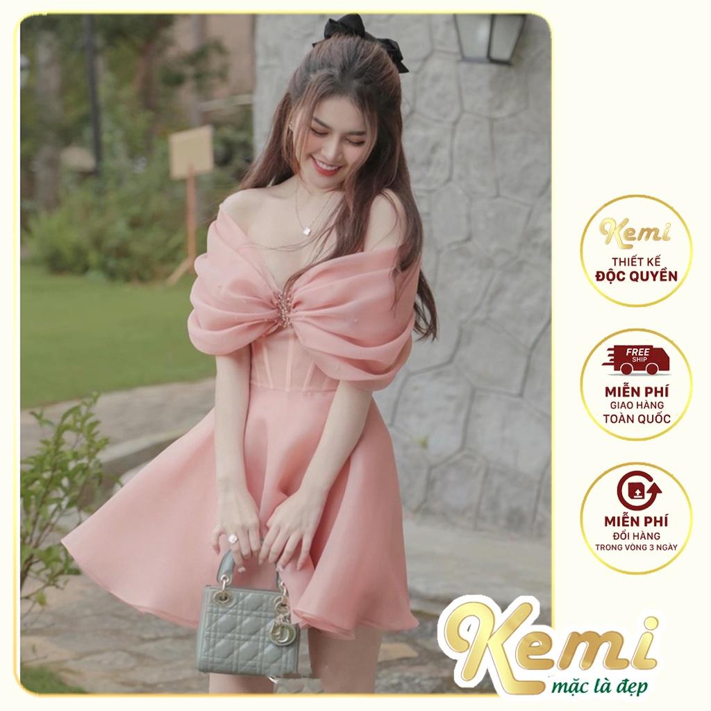Đầm váy nữ xương cá trễ vai sang chảnh, chất tơ mềm thon gọn, tôn dáng thích hợp đi tiệc, đi chơi