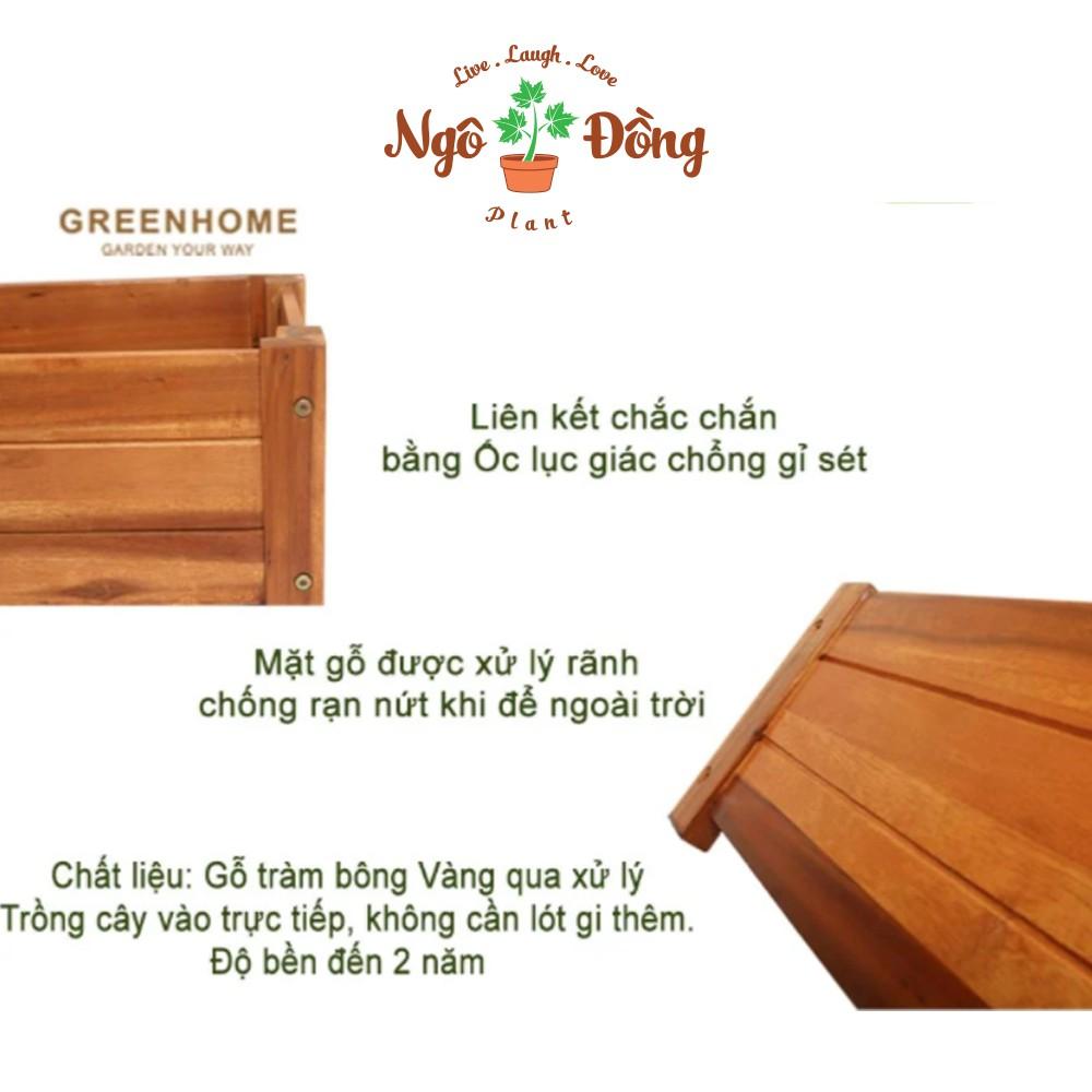 Chậu Gỗ Trồng Cây Cảnh Chậu Hoa D40cm Trang Trí Nhà Cửa Ngoài Vườn Bằng Gỗ Trầm Bông Vàng Màu Nâu Tự Nhiên