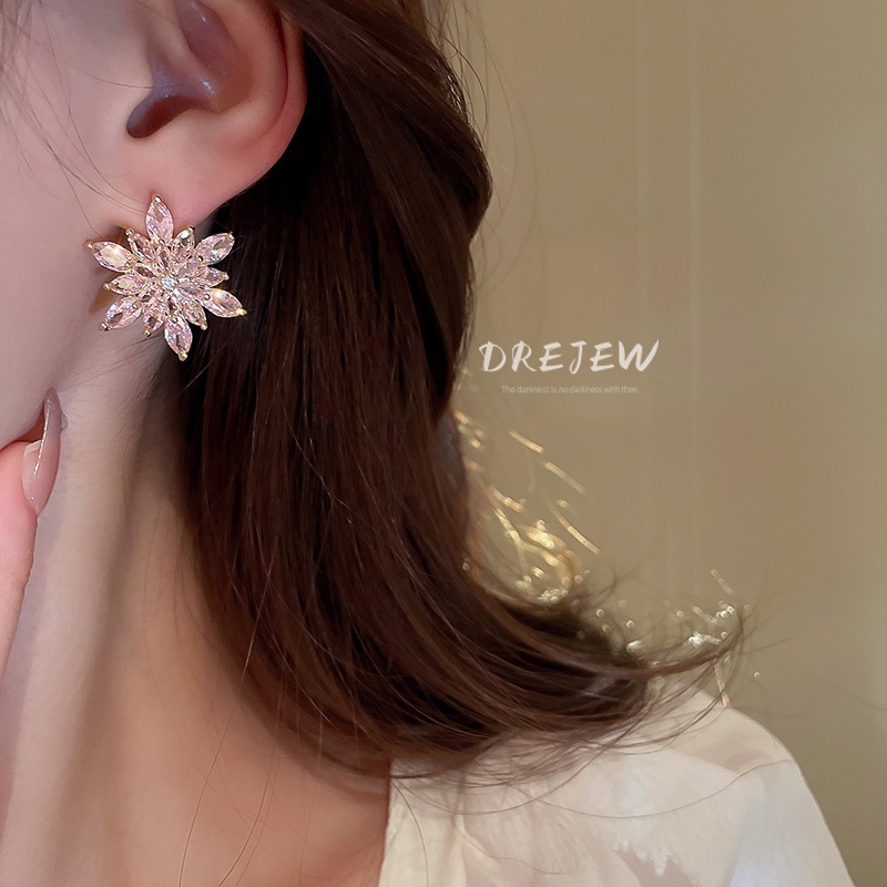 Bông tai hoa tuyết đi tiệc lấp lánh thời trang phong cách Châu Âu - Trang sức Bé Heo BHBT491