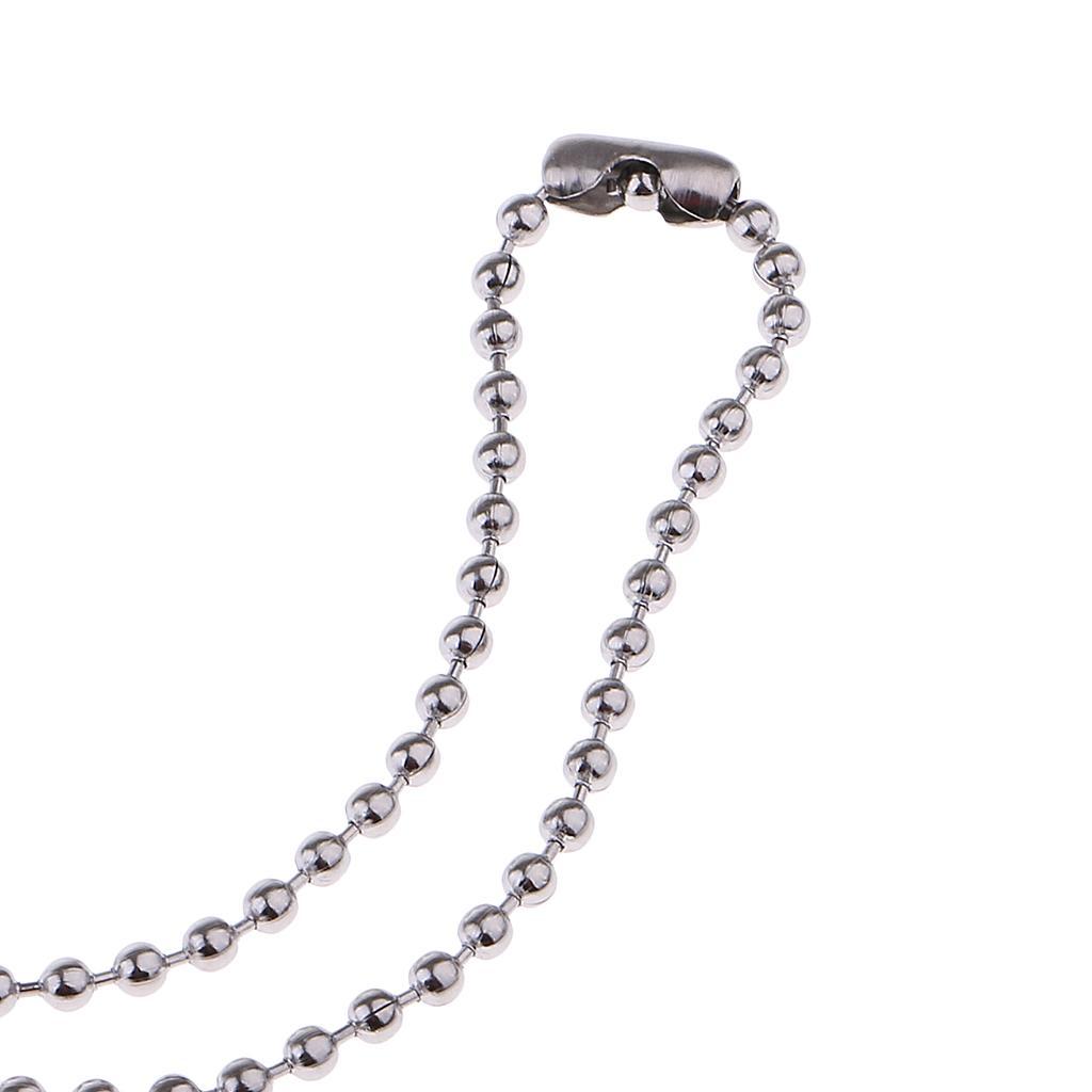 2pcs Mens Stainless Steel Ball Bead Chain Jewelry Necklace for DIY Bracelet