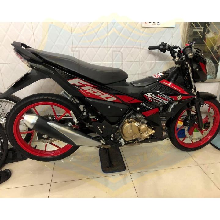 Tem rời dành cho satria fi đỏ đen chữ xám