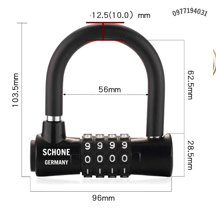 Khóa số SCH Germany chống trộm cao cấp hàng xuất EU