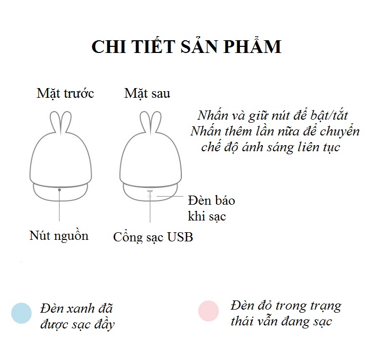 Đèn Cảm Ứng Siliicone Hình Ngộ Nghĩnh