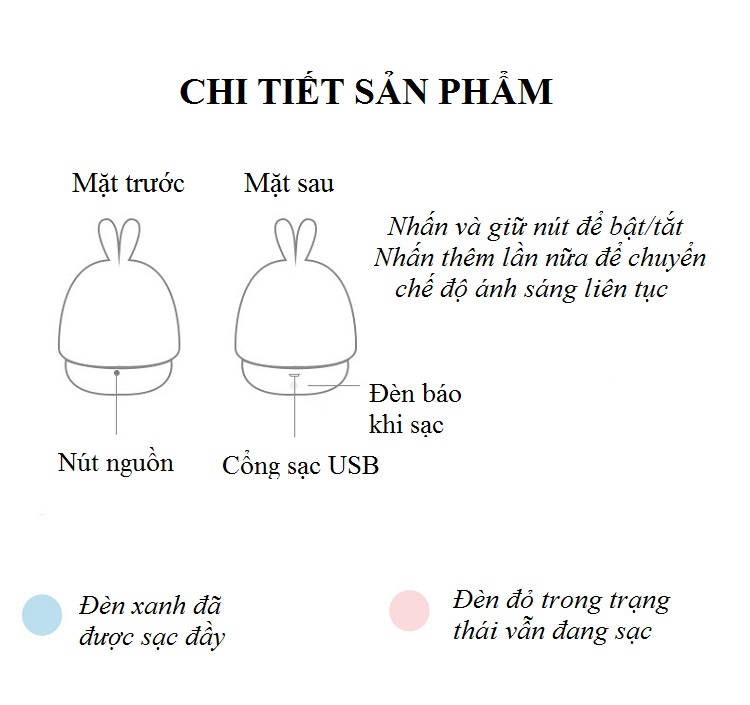 Đèn ngủ cảm ứng thông minh hình nấm ngộ nghĩnh, chạm nhẹ để bật và tắt đèn