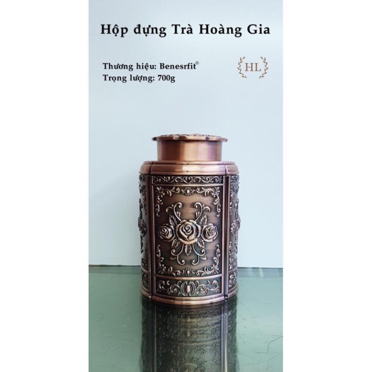 Lọ đựng chè - trà hoàng gia ( Hợp kim đồng - Thủ công)