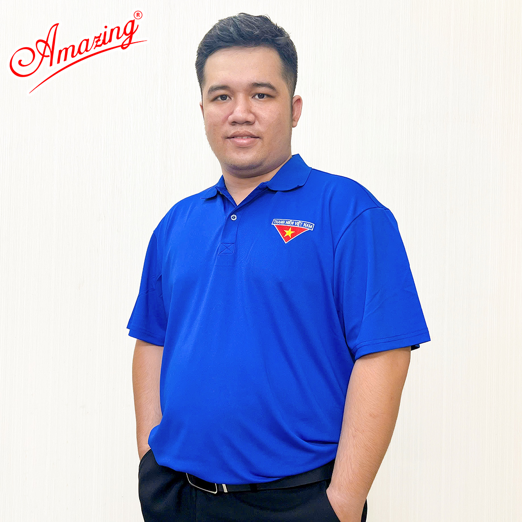 Áo thun Amazing Đoàn Thanh Niên Việt Nam thêu logo cờ đỏ sao vàng, nam và nữ, size tới 100kg