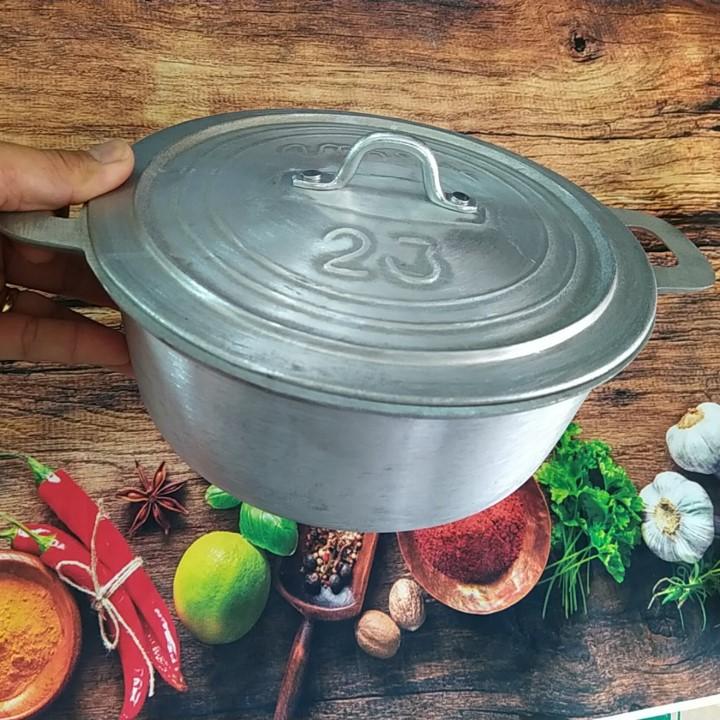 Nồi Gang đúc NGUYÊN KHỐI nấu CƠM SIÊU NGON đậm chất TRUYỀN THỐNG Size 23cm. Dụng cụ nhà bếp nấu cơmTHƠM NGON