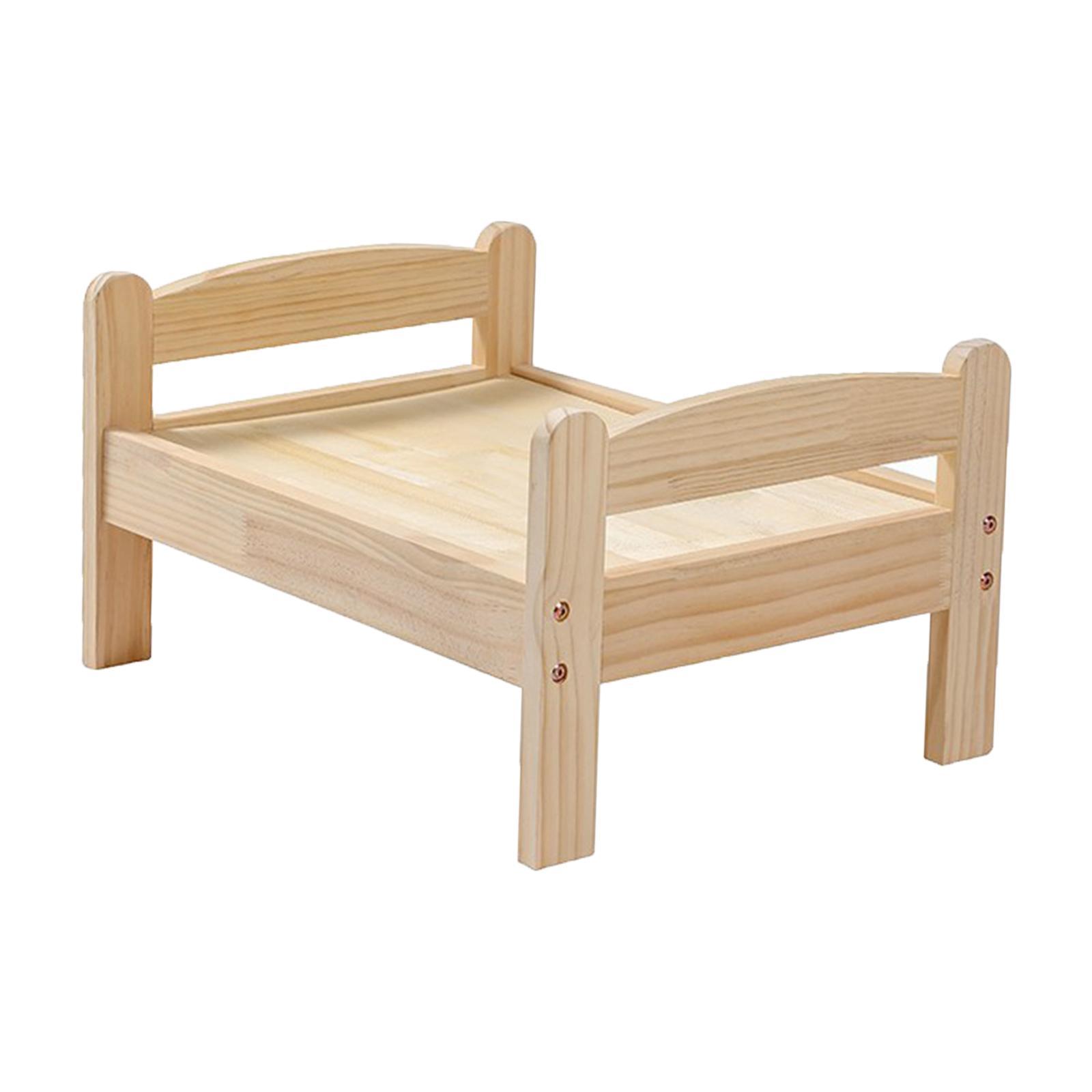 Pet Cat Bed, Small Dog Bed Wooden Kitten House for Indoor Cats and Puppy