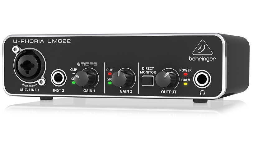 Soundcard thu âm Behringer U-Phoria UMC22 -USB Audio Interface-Hàng Chính Hãng