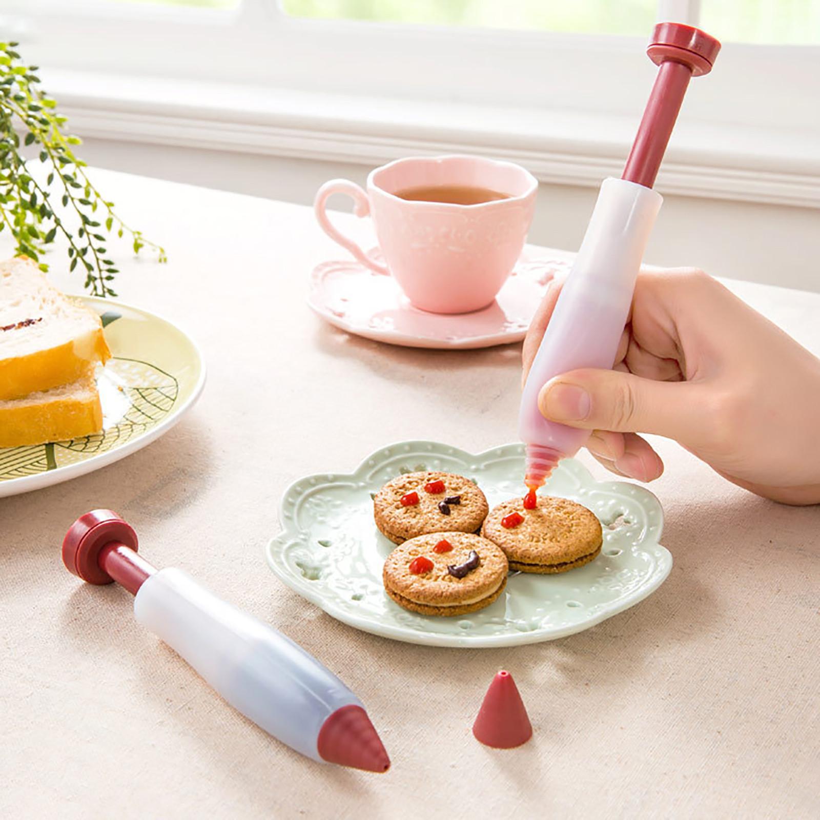 Pastry Icing Pen Công cụ làm bánh Piping Bag Đầu vòi phun Bánh kẹo mềm Kem  Đầu Muffin Món tráng miệng Trang trí Phụ kiện nhà bếp