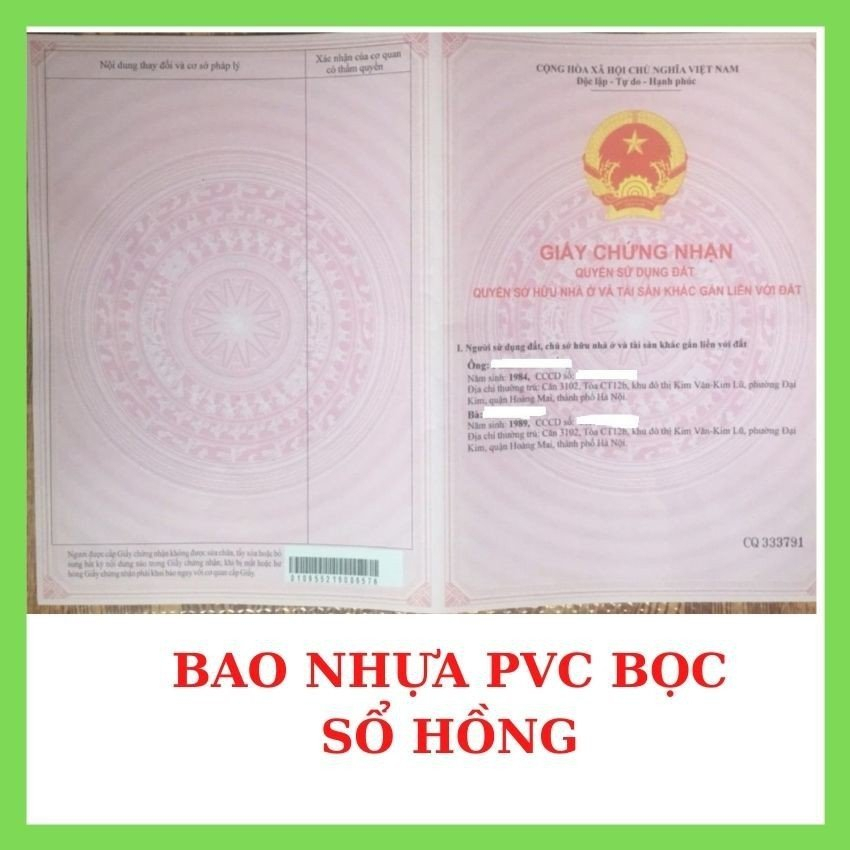 Túi Nhựa Dẻo Đựng Đồ Sổ Hồng Đơn Giản Gọn Nhẹ