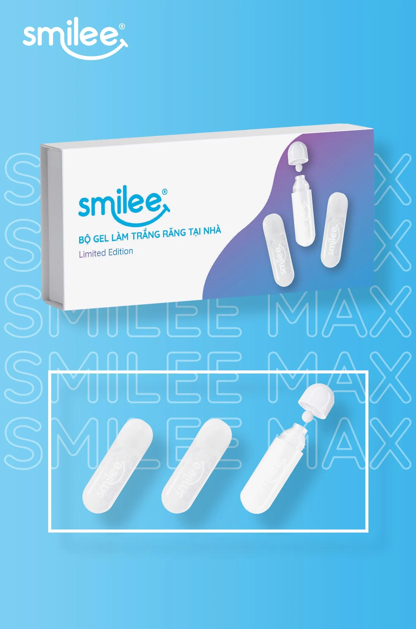 Combo 2 Gel làm trắng răng tại nhà Smilee - Tự làm trắng răng tại nhà an toàn chỉ 20 phút mỗi ngày - Răng trắng sau 7 ngày sử dụng | Sản phẩm nhập khẩu USA - Đạt chuẩn quốc tế ISO:22716 về nha khoa