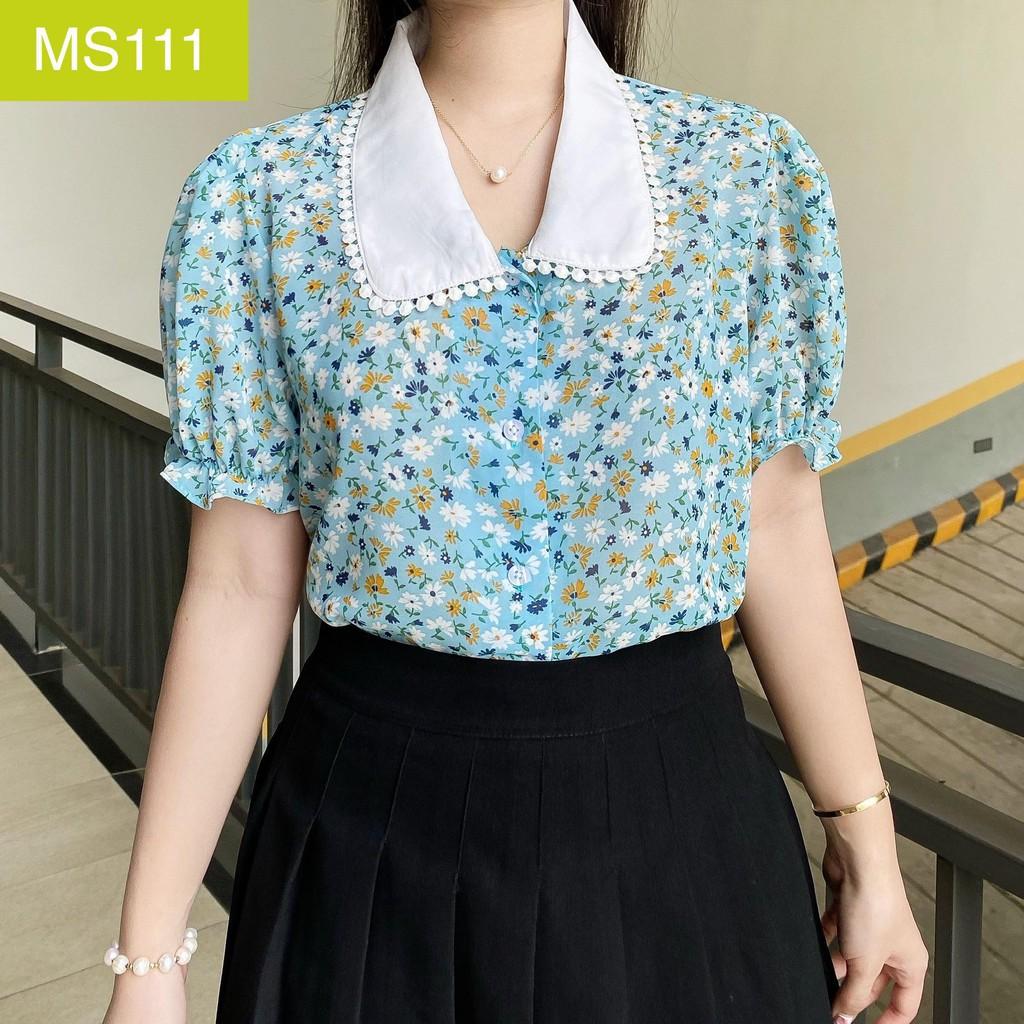 ÁO SƠ MI HOA CỔ VIỀN REN