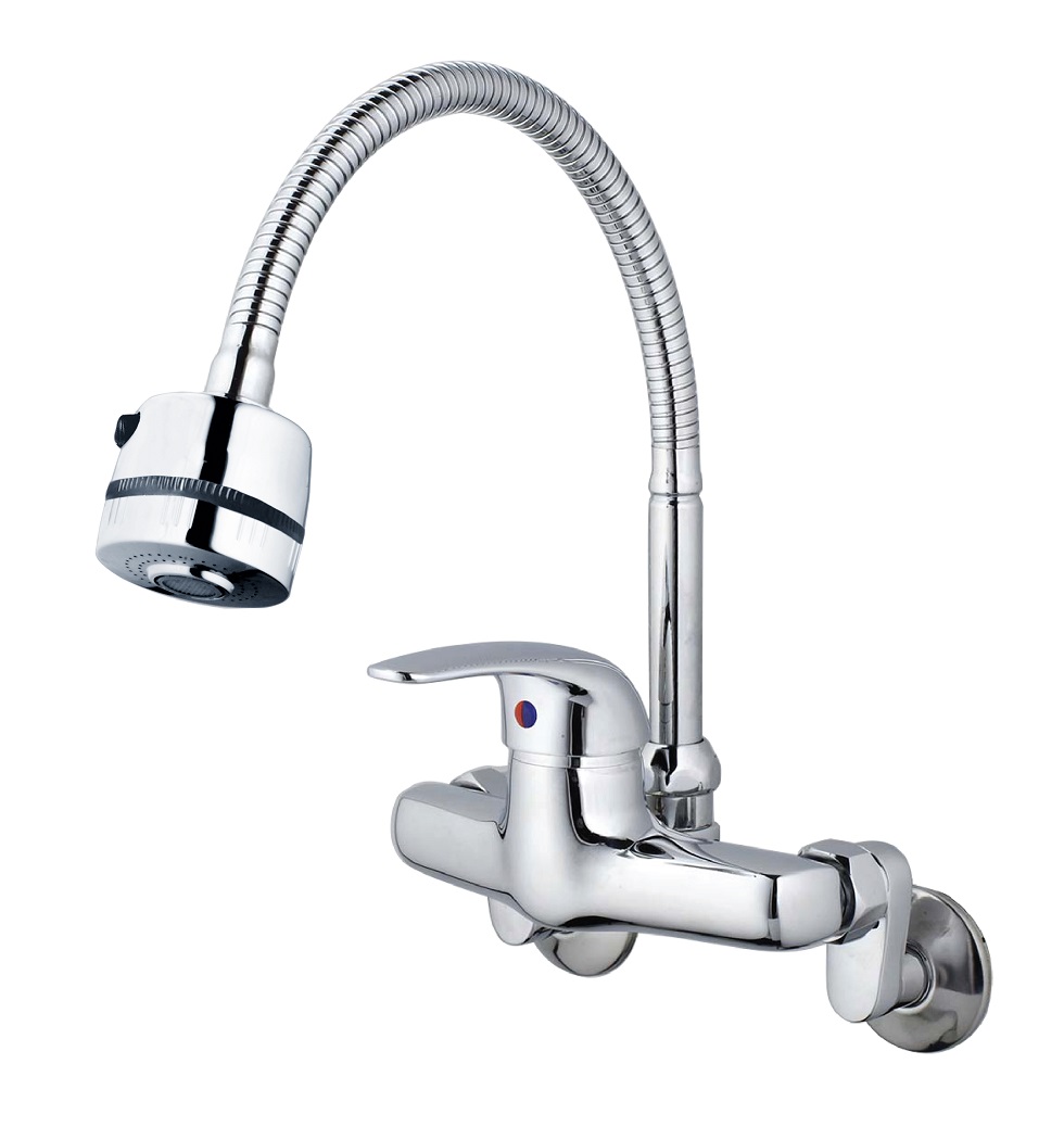 Vòi rửa bát nóng lạnh gắn tường Caesar K526C - đầu vòi hai chế độ xả