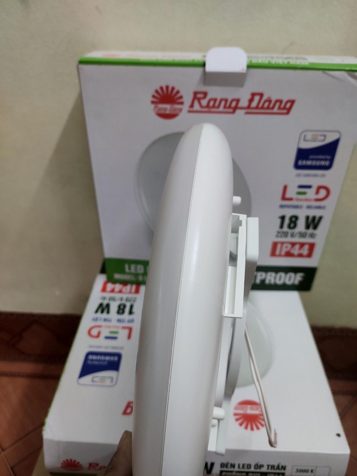 Combo 02 cái đèn led ốp trần chống bụi cao cấp 18W dạng tròn Rạng Đông, ánh sáng trắng ,mã D LN CB03L 260/18W