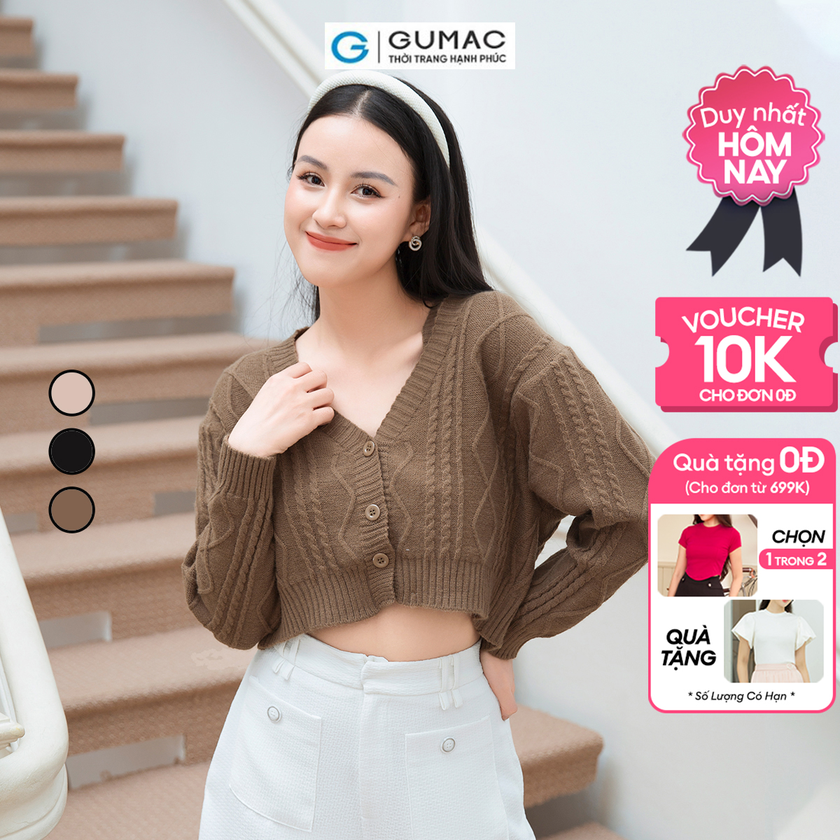 Áo cardigan phối layer thời trang GUMAC AD10048