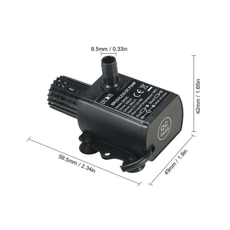 BƠM MINI 12V-6W - BƠM CHÌM MINI KHÔNG CHỔI THAN