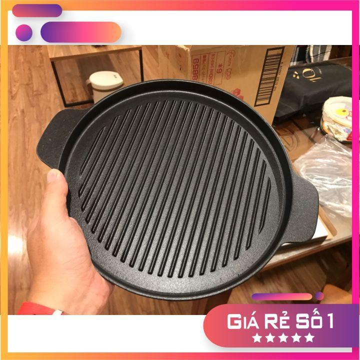 Chảo Nướng Gang Tròn Rapido RG24 / RG26 ( Đen, size 24 hoặc 26 cm ), hàng chính hãng, dùng được trên mọi loại bếp