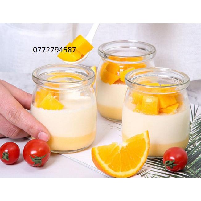 Hũ Thủy Tinh 200ml Tròn Làm Sữa Chua, Caramen, Pudding