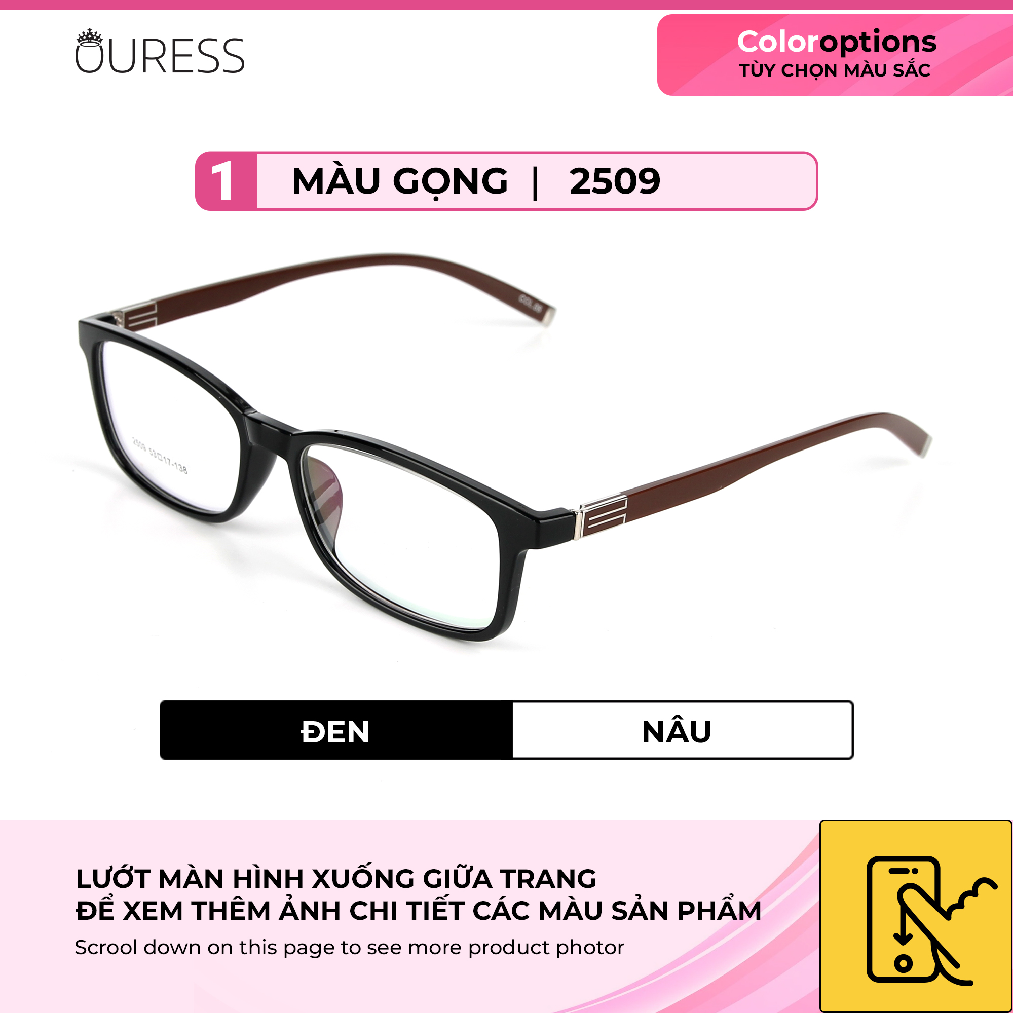 GỌNG KÍNH TR90 SIÊU NHẸ 2509