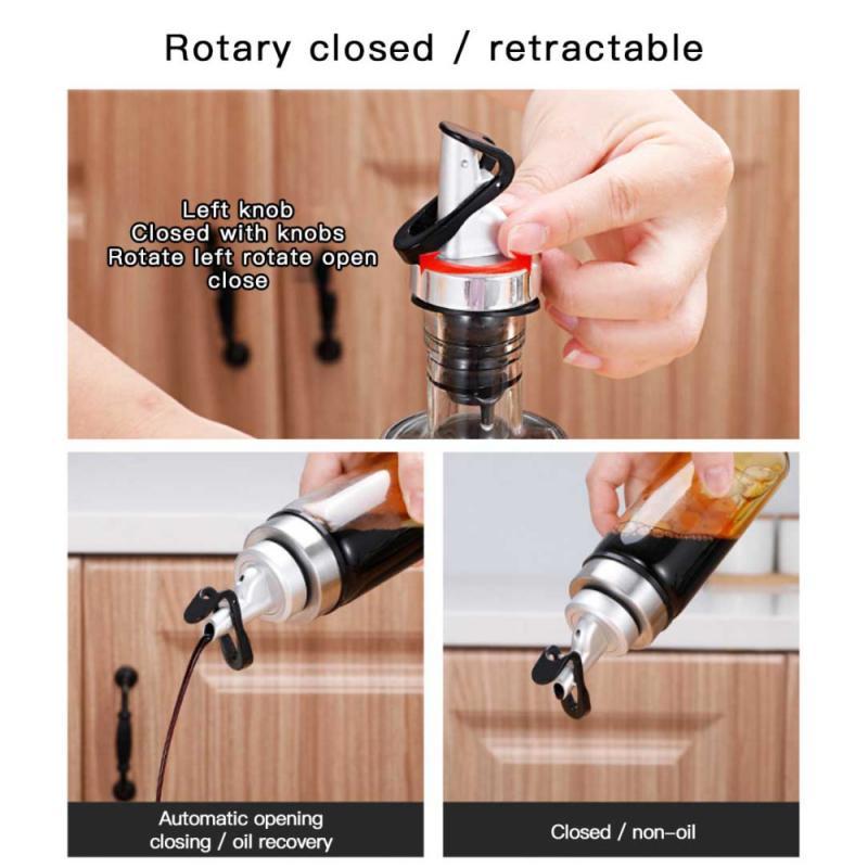 3Pcs Oil Bottle Stopper Seal Leak-proof Silicone Nozzle Sprayer Liquor Dispenser Wine Pourer Flip Top Stopper Kitchen Bar Tools
