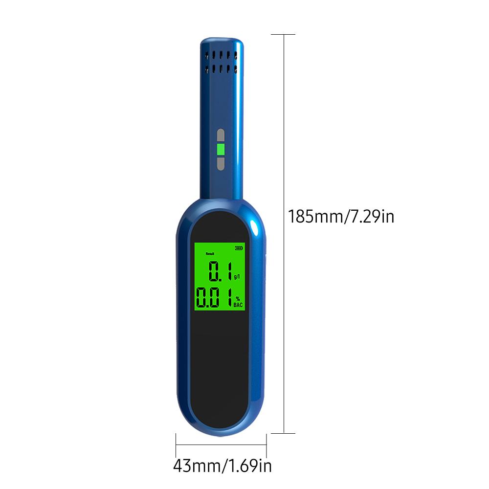 Rechargeable Breath Alcohol Tester LCD Digital Breathalyzer Blowing Alcohol Tester Portable Hand-held Drunk Driving Detection Gauge