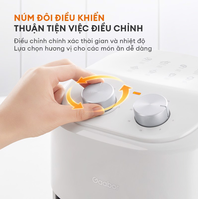 Nồi chiên không dầu 4.5L GAABOR GA-M4A01 công suất 1200W nồi thép không gỉ - Hàng chính hãng - Chỉ giao Hà Nội
