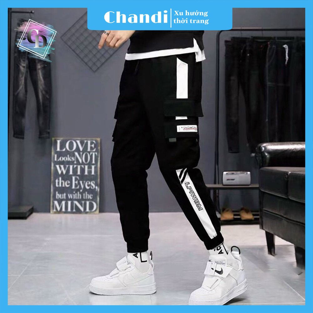 Quần Jogger Nam thể thao túi hộp thương hiệu Chandi, chất kaki bo chân xu hướng mới nhất CD1