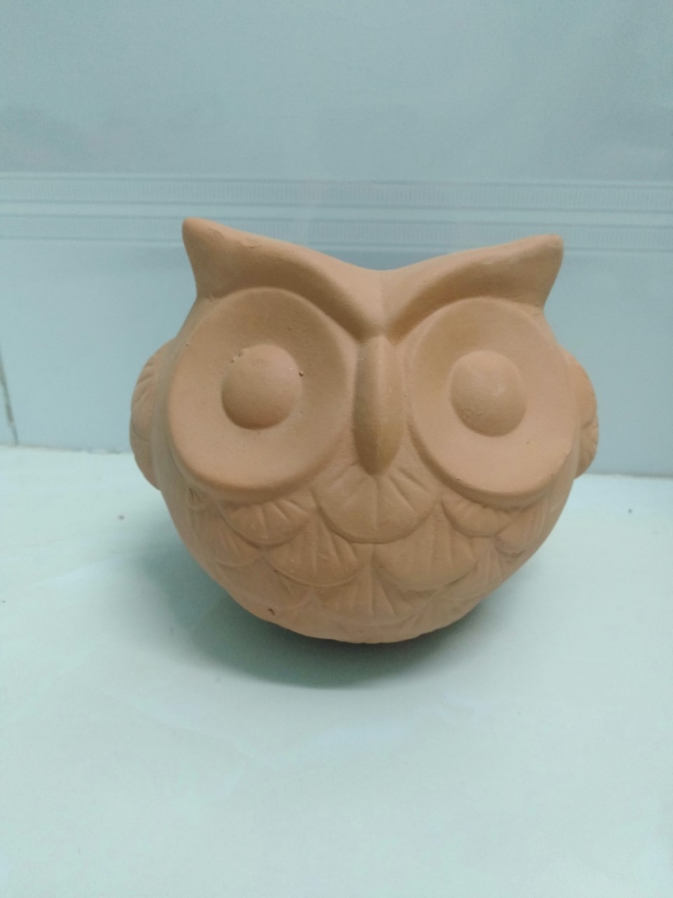 Chậu đất nung hình cú cỡ trung, kích thước Dài 17x Rộng 13 x Cao 9cm, Rộng Miệng Chậu 7cm