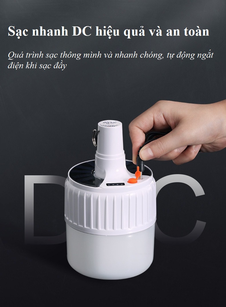 Đèn LED cắm trại ngoài trời siêu sáng, sạc bằng năng lượng mặt trời có điều khiển nhiều chế độ (Có ảnh + Video)